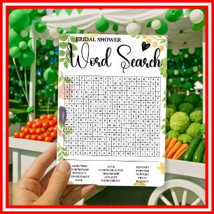 Fresh Off The Market Word Search Game Bride Shower