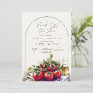 Fresh Off the Vine Italian Tomato Bridal Shower Invitation