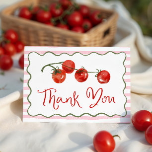 Fresh off the Vine Pink Tomato Bridal Shower Thank You Card