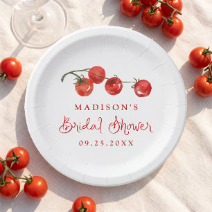 Fresh off the Vine Tomato Bridal Shower Paper Plate
