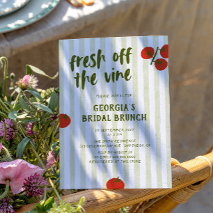 Fresh Off The Vine Tomato Hand Drawn Bridal Shower Invitation