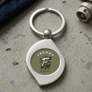 Fresh Off the Wall: Bold Graffiti Monogram "F" Key Ring