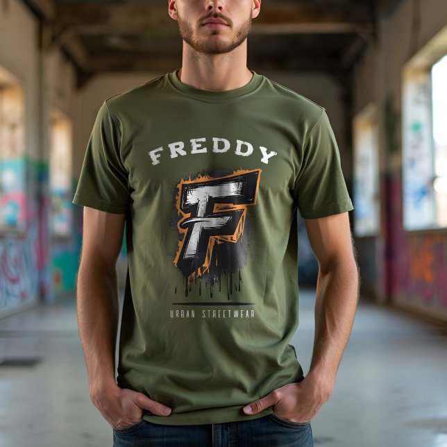  Fresh Off the Wall: Bold Graffiti Monogram "F" T-Shirt (Creator Uploaded)