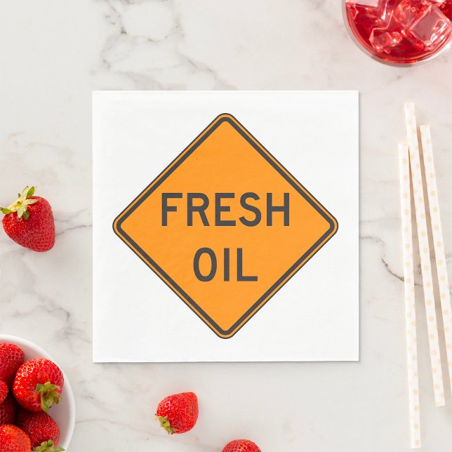Fresh Oil Road Sign Napkin (Creator Uploaded)