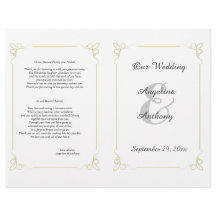 Fresh Olive Green Art Deco Formal Wedding Program