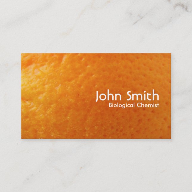 Fresh Orange Biological Chemist Business Card (Front)