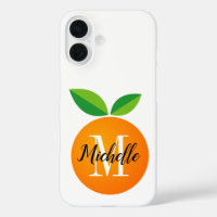 Fresh orange fruit custom monogram iPhone 16 case