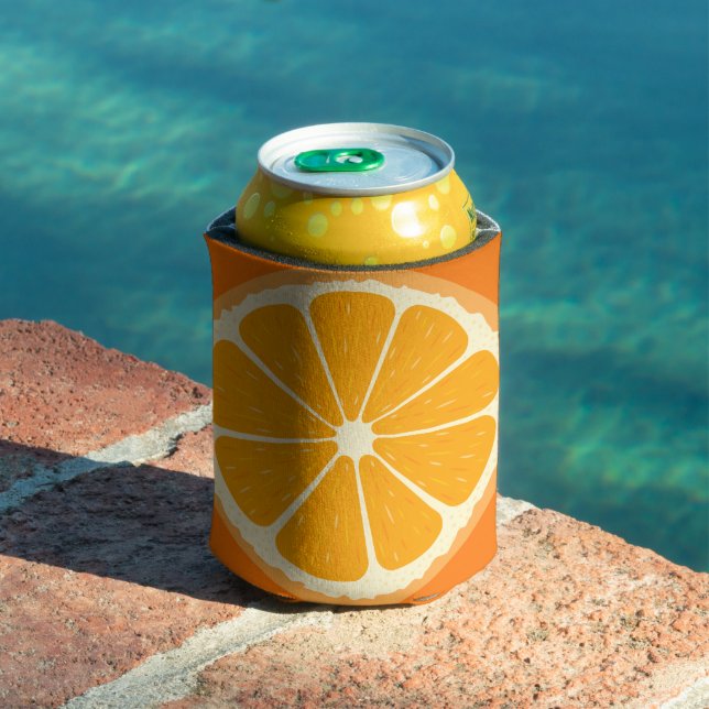 Fresh Orange Fruit Juicy Lemon Juice Illustration Can Cooler (In Situ Pool)
