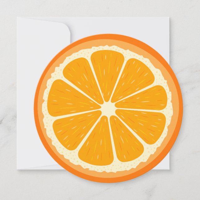 Fresh Orange Fruit Juicy Lemon Juice Illustration Holiday Card (Front)