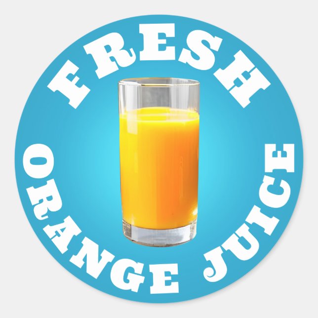 Fresh Orange juice Classic Round Sticker (Front)