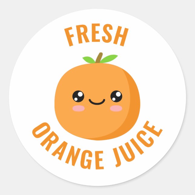 Fresh Orange Juice Classic Round Sticker (Front)