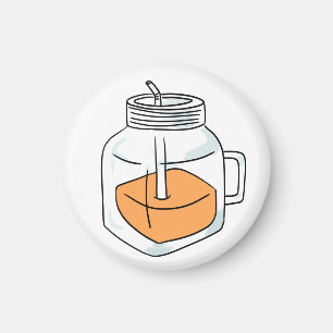 Fresh Orange Juice Mason Jar Gift Magnet