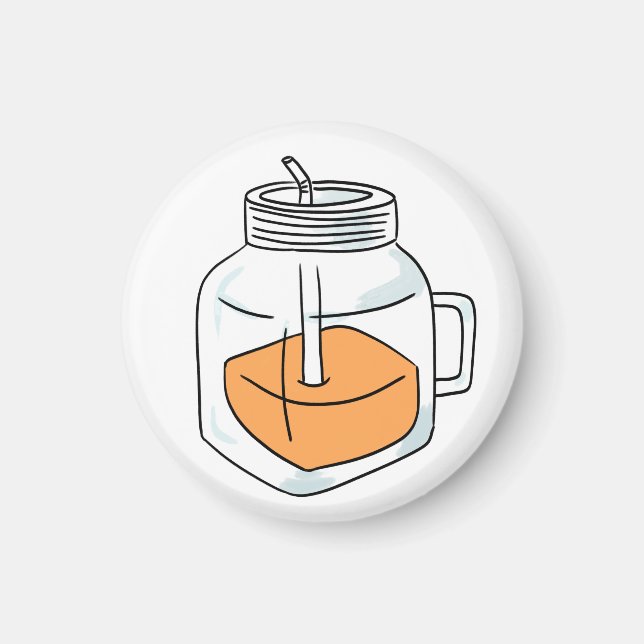 Fresh Orange Juice Mason Jar Gift Magnet (Front)