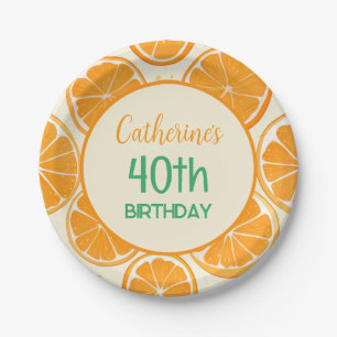 Fresh Orange Slice Pattern – Bright Citrus Fruit Paper Plate