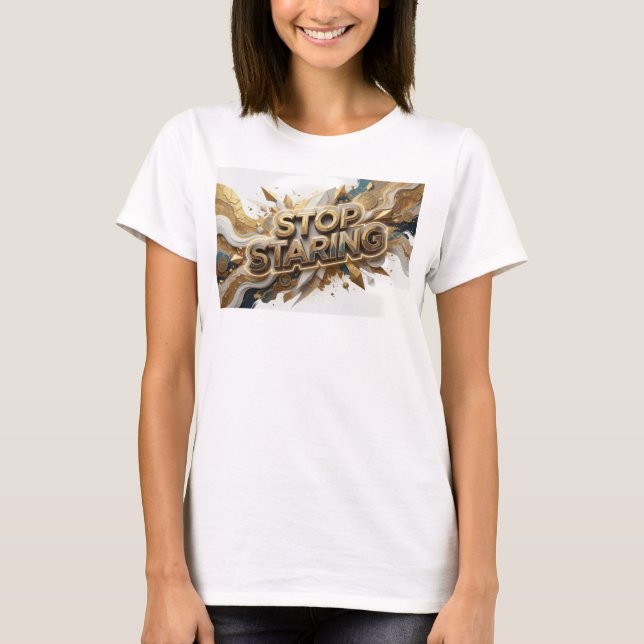 Fresh Orange STOP STARING Slogan Tee (Front)