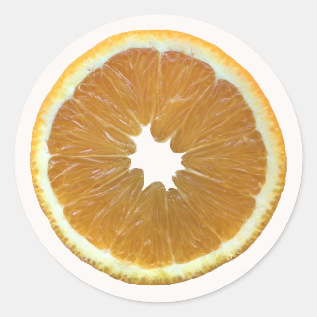 Fresh Oranges - bright orange fruit - orange real  Classic Round Sticker (Front)