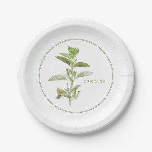 FRESH OREGANO 7" Round Paper Plates