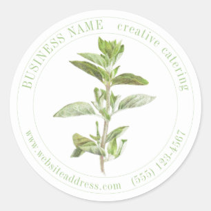 FRESH OREGANO Biz ID Large Round Stickers