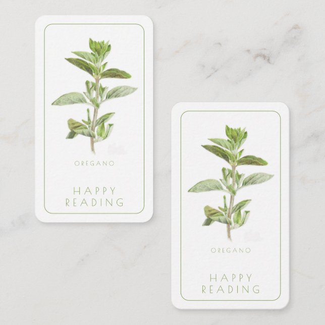 FRESH OREGANO Bookmark - 3.5x2 Card + Text (Front/Back)