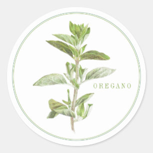FRESH OREGANO Large Round Stickers