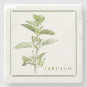 FRESH OREGANO Marble Stone Coaster