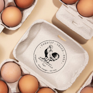 Fresh Organic Carton Eggs Carton Family Farm Rubber Stamp
