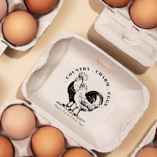 Fresh Organic Eggs Carton Family Farm Business Rubber Stamp