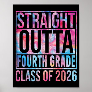 Fresh Out Of Fourth Grade Graduate Boys Kids Poster
