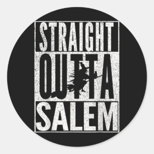 Fresh Out Of M Halloween Witch Black Cat Classic Round Sticker