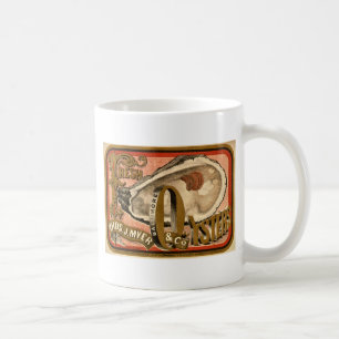 Fresh Oysters Vintage Advertisement circa 1870 Coffee Mug