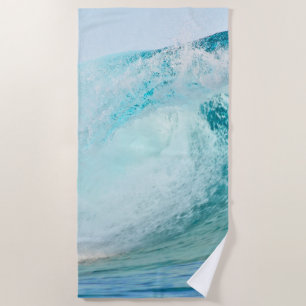 Fresh Pacific ocean blue wave breaking Beach Towel
