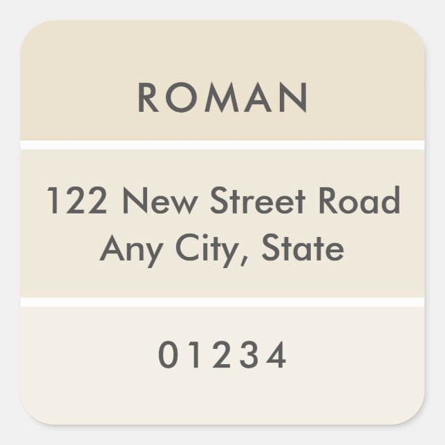 Fresh Paint Beige Paint Chip Address Label (Front)