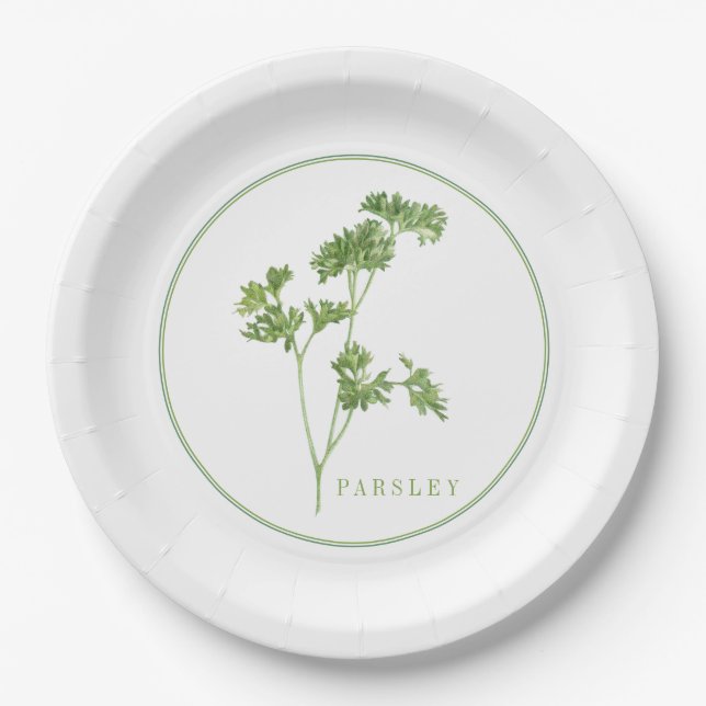 FRESH PARSLEY 9" Round Paper Plates (Front)