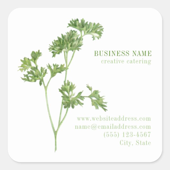 FRESH PARSLEY Biz ID Small Square Stickers (Front)