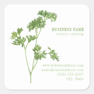 FRESH PARSLEY Biz ID Small Square Stickers