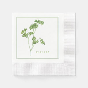 FRESH PARSLEY Coined Cocktail Paper Napkins