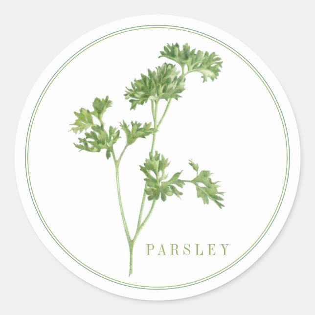 FRESH PARSLEY Large Round Stickers (Front)