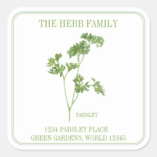 FRESH PARSLEY Large Square Address Envelope Seals
