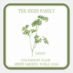 FRESH PARSLEY Large Square Envelope Seals - Green