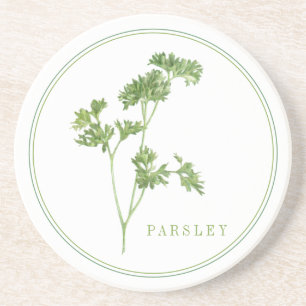FRESH PARSLEY Round Sandstone Coaster