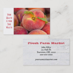 fresh peach with leaf business card