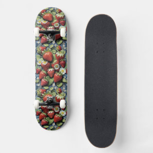 Fresh Picked Strawberries and White Blooms Skateboard