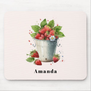 Fresh Picked Strawberries in a Bucket Mouse Pad