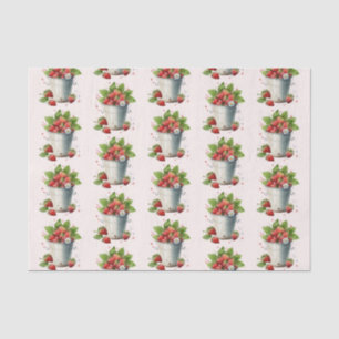 Fresh Picked Strawberries in a Bucket Pattern Tissue Paper