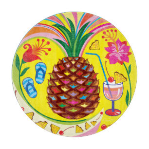 Fresh Pineapple Summer Hues Cutting Board
