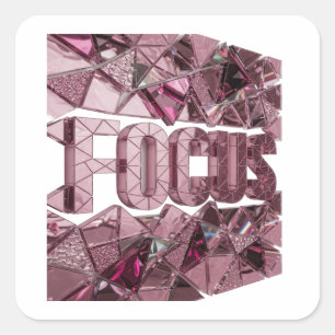 Fresh Pink FOCUS Square Sticker
