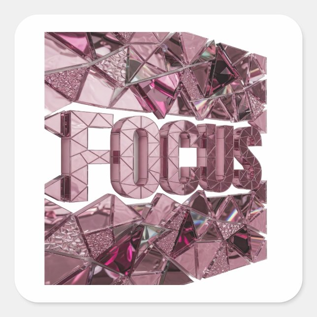 Fresh Pink FOCUS Square Sticker (Front)