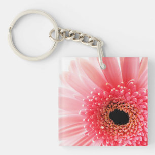 Fresh Pink Gerbera Daisy Photograph Key Ring