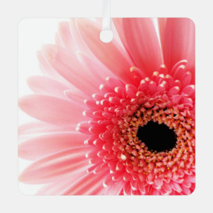 Fresh Pink Gerbera Daisy Photograph Metal Tree Decoration