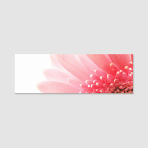 Fresh Pink Gerbera Daisy Photograph Name Tag